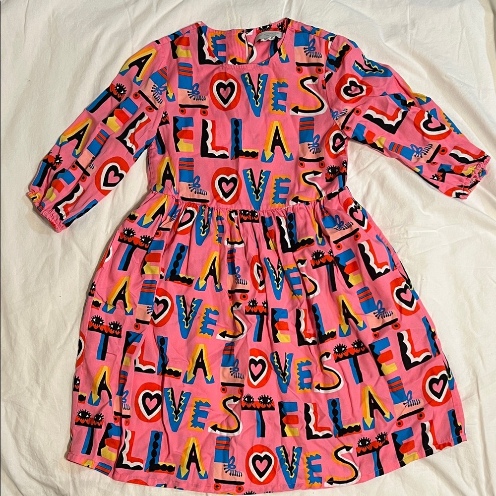 Stella McCartney Pink Graphic Love Dress Kids